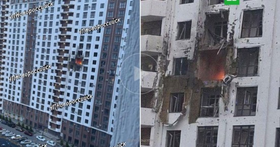 Очевидцы показали кадры последствий атаки дронов в Новороссийске