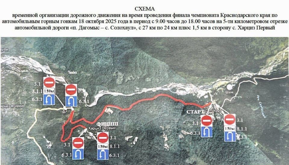 В Лазаревском районе Сочи в связи с автогонками будет ограничено движение транспорта