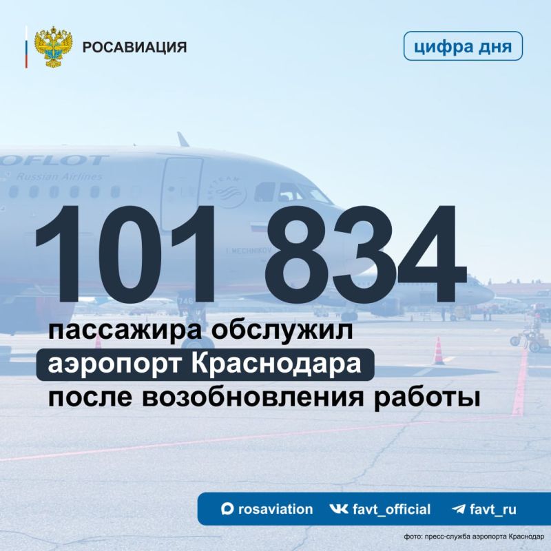 Аэропорт Краснодара подводит первые итоги: за месяц с возобновления полетов его услугами воспользовались 101 834 пассажира