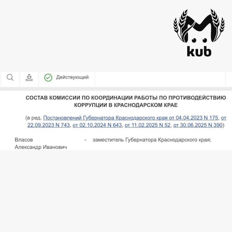 Атаман Александр Власов, которого обвиняют в краже гуманитарки и субсидий для бойцов СВО, до сих пор входит в комиссию по борьбе с коррупцией по Краснодарскому краю