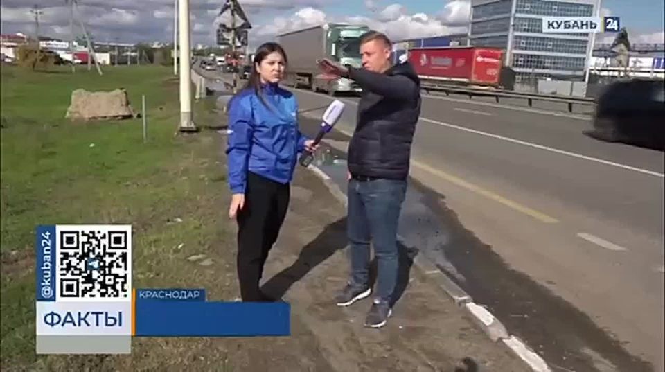 Яму-ловушку устранили на Восточном обходе Краснодара