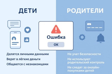 Ошибки детей и их родителей, облегчающие "работу" кибермошнников