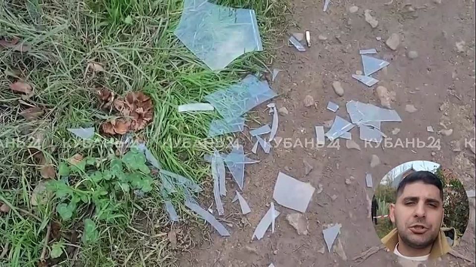 Пострадавшие от падения частей БПЛА дома в Абинском районе оцепили