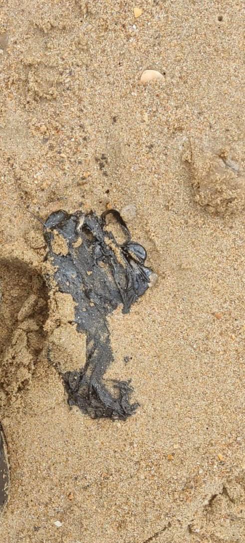 Оперативные службы ликвидируют свежие следы разлива нефтепродуктов на двух участках побережья Анапы