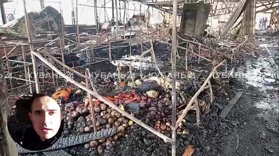 На видео — все, что осталось от ярмарки, которая сгорела утром в Краснодаре