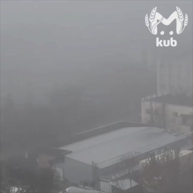 Густой туман с утра висит над Краснодаром