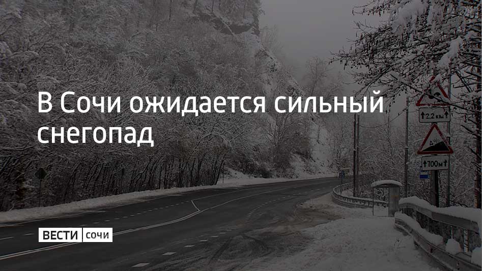 Утром 16 января в предгорной зоне и в горах Сочи прогнозируют сильный снег