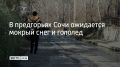В Сочи с вечера 25 февраля до утра 26 февраля в предгорной зоне ожидается налипание мокрого снега на провода и деревья, на дорогах возможна гололедица