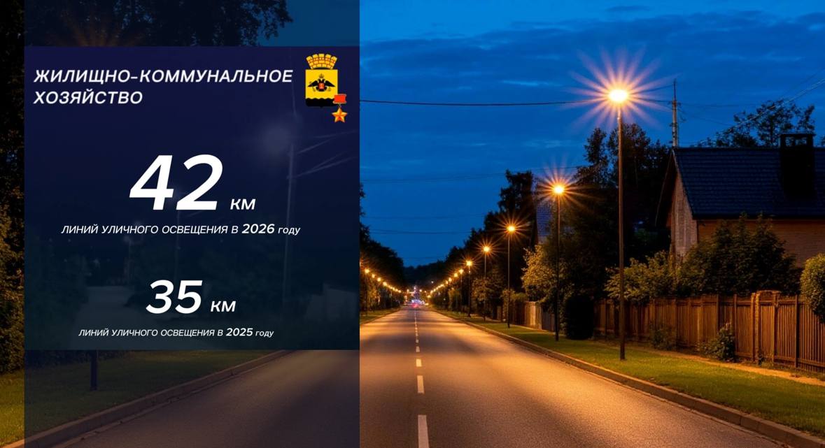 Андрей Кравченко: На 2025 год запланировано обустройство свыше 42 километров линий наружного освещения