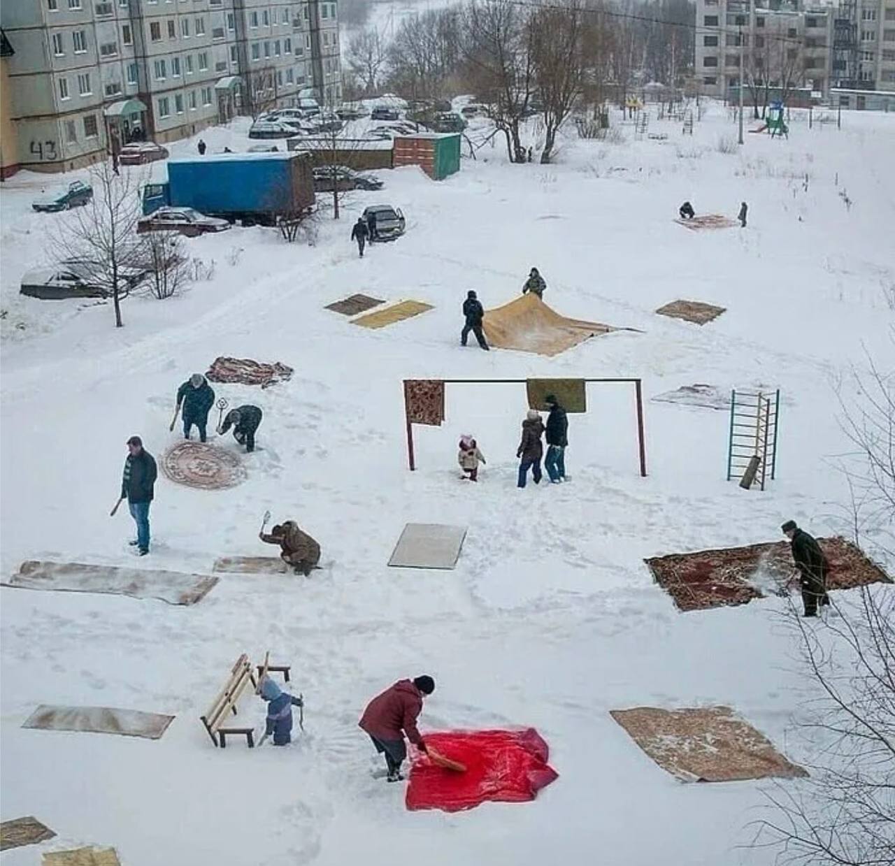 Россиянам может грозить штраф до 5 тысяч рублей за выбивание ковров во дворе