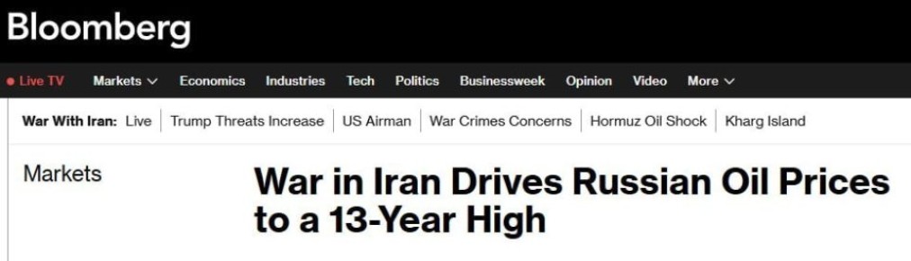 Российская нефть Urals подорожала до максимума за 13 лет на фоне эскалации вокруг Ирана, — Bloomberg