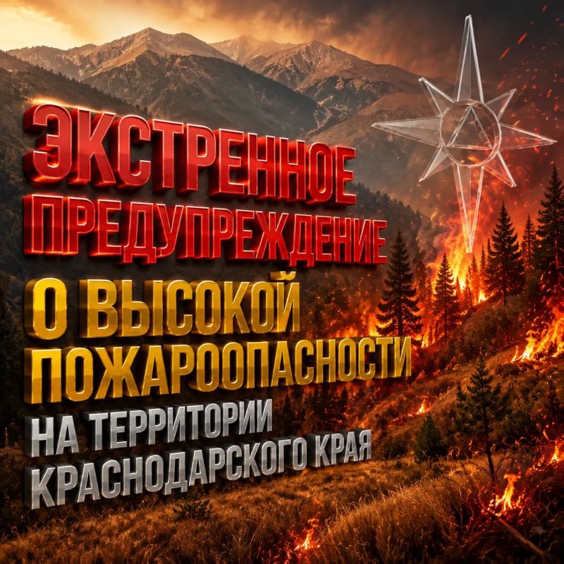 Экстренное предупреждение о высокой пожароопасности на территории Краснодарского края