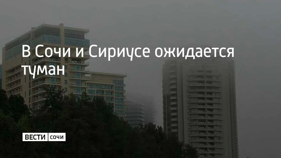 По сообщениям синоптиков, ночью и утром 23 мая в Сочи и на федеральной территории Сириус местами ожидается туман