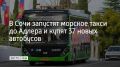 В 2026 году году для муниципальных маршрутов закупят 37 новых автобусов, а уже летом между Сочи и Адлером будет курсировать морское такси "Комета", рассказал мэр курорта Андрей Прошунин