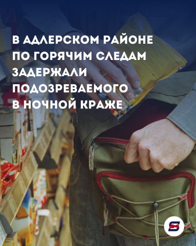 В Адлерском районе по горячим следам задержали подозреваемого в ночной краже