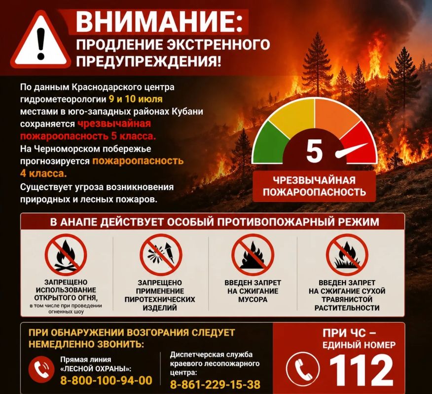 Внимание: продление экстренного предупреждения!