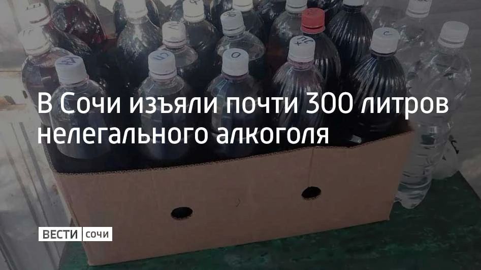 В Лазаревском районе Сочи изъяли 284 литра вина и чачи