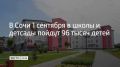 В Сочи завершают подготовку к новому учебному году — за парты сядут 77 тысяч школьников, еще 19 тысяч детей пойдут в детские сады, сообщил мэр Андрей Прошунин в своем MAX-канале