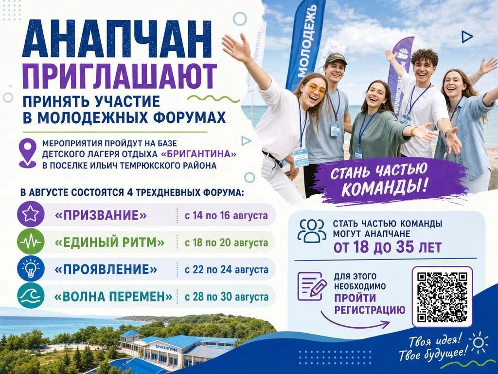 Анапчан приглашают принять участие в молодежных форумах
