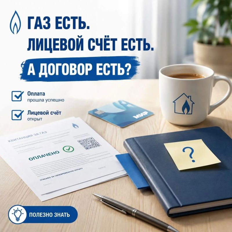 Газ есть, лицевой счёт есть… А договор есть?