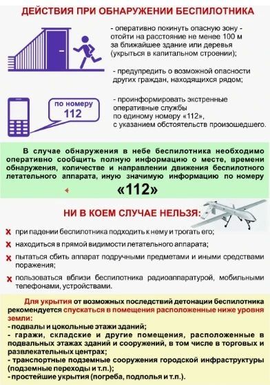 Действия при обнаружении беспилотника