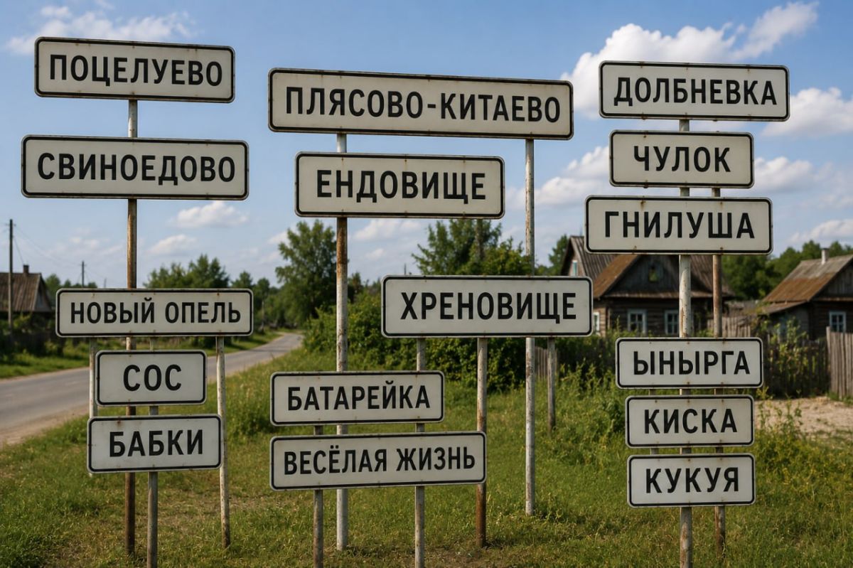 Поцелуево и Свиноедово попали в список самых необычных названий России