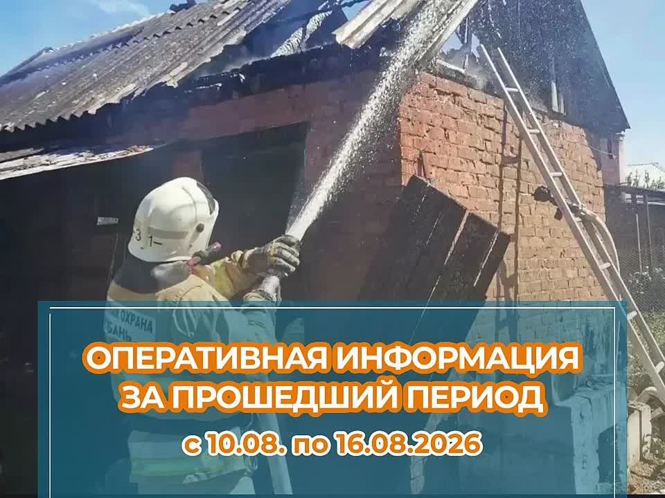 Оперативная обстановка на территории Краснодарского края за период с 10.08. по 16.08.2026