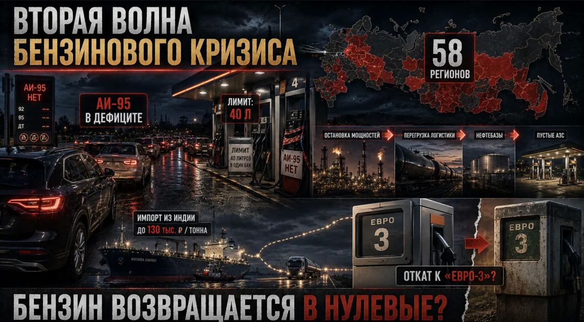 Вторая волна бензинового кризиса: почему россияне снова стоят в очередях на АЗС и при чем тут стандарты из нулевых