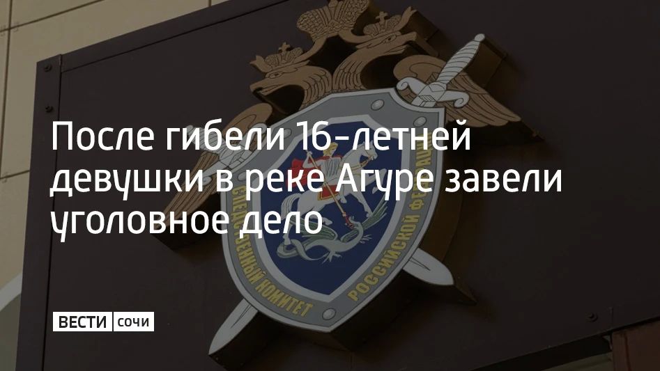 Уголовное дело возбудили по факту гибели 16-летней девушки из Ростовской области, которая купалась в реке Агуре без сопровождения взрослых, сообщили в СУ СКР по Краснодарскому краю 28 августа