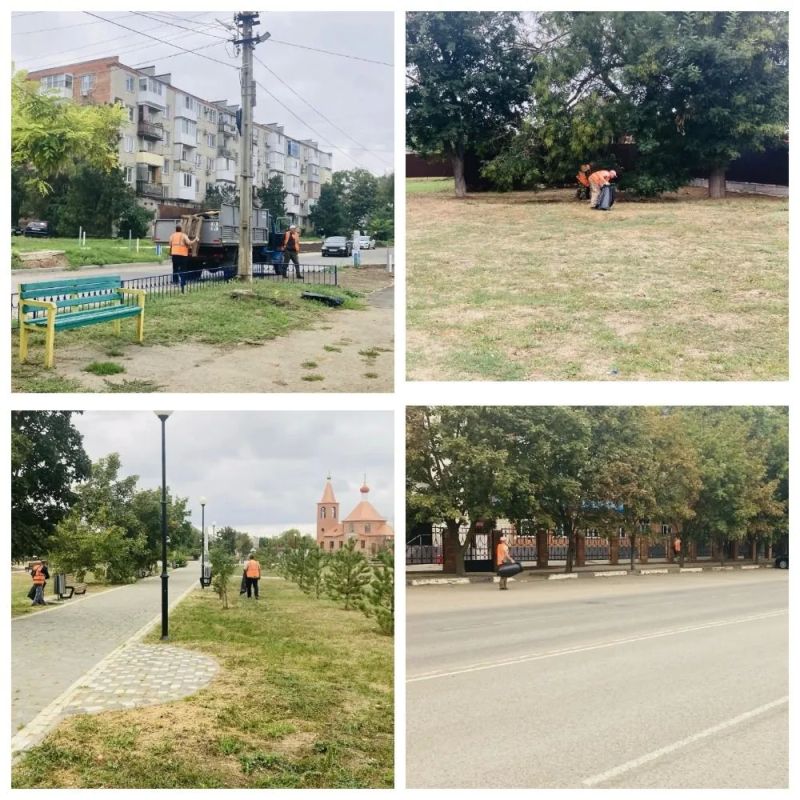 Сегодня ейские коммунальщики наводят санитарный порядок в разных уголках города