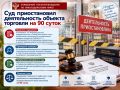 Суд приостановил деятельность объекта торговли на 90 суток