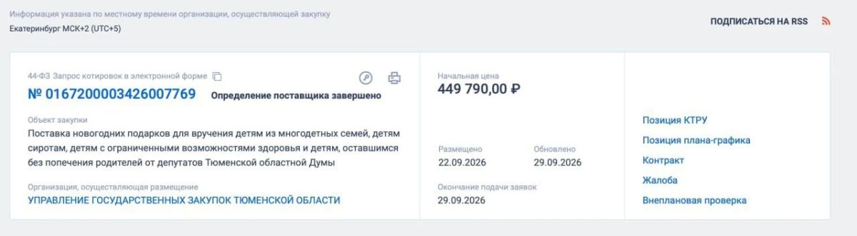 В Тюмени депутаты решили подарить детям-сиротам подарки от своего имени, но за счет бюджета