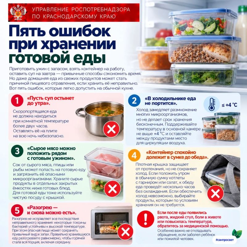 Пять ошибок при хранении готовой еды