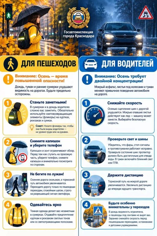 Отдел Госавтоинспекции города Краснодара призывает вас внимательно изучить эту памятку