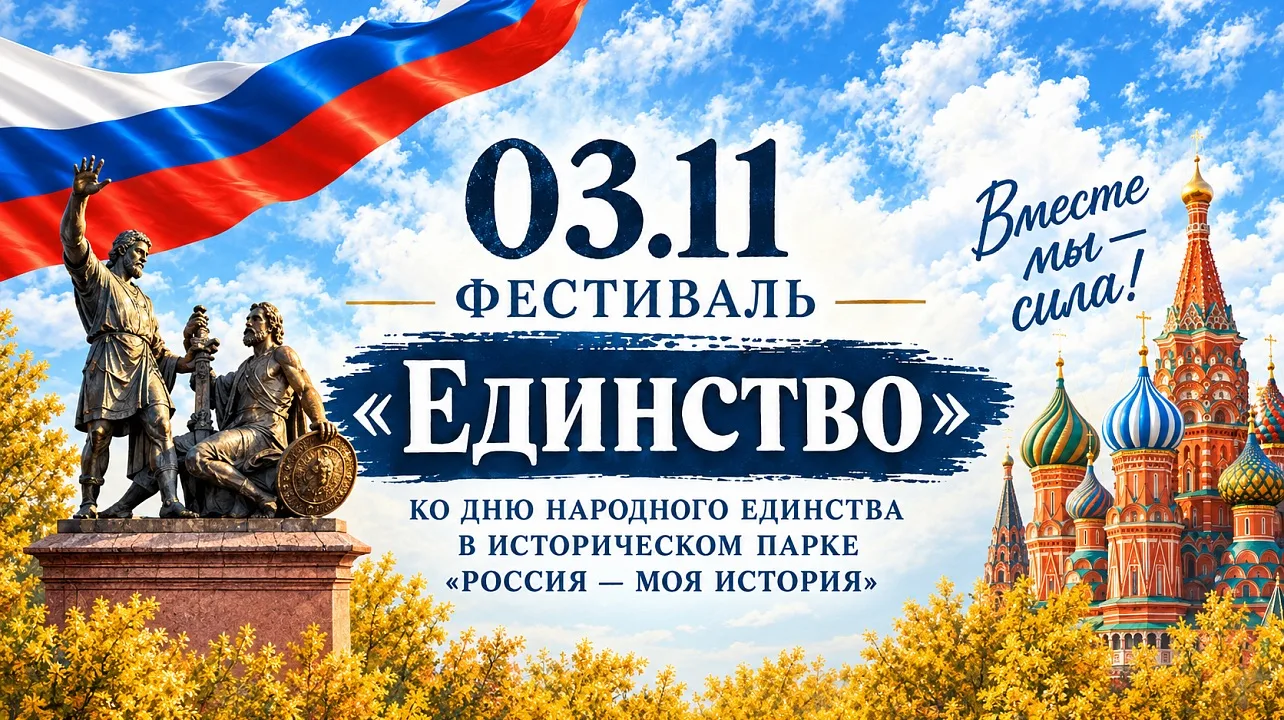 3 ноября в краснодарском Историческом парке «Россия — моя история» состоится фестиваль «Единство»