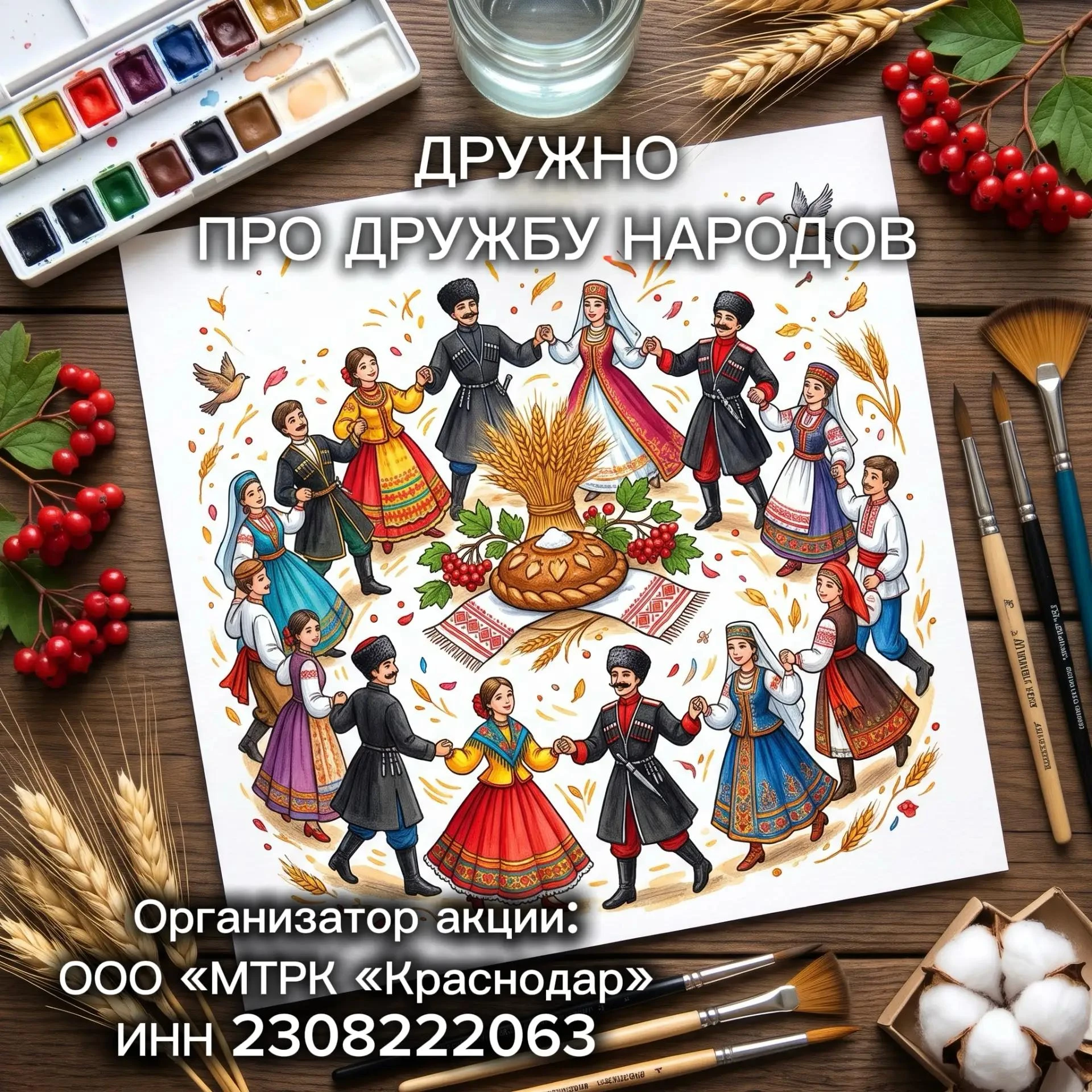 Пришли рисунок о дружбе народов Кубани и попади в закулисье медиахолдинга «Краснодар»